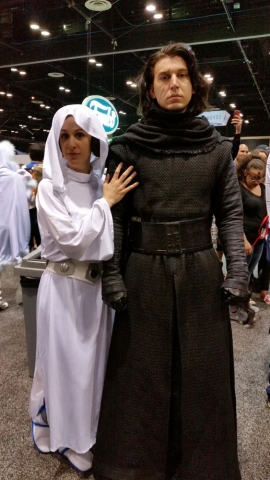 One of the best Kylo Ren cosplayers on the floor! Doesn't he look like Adam Driver?!